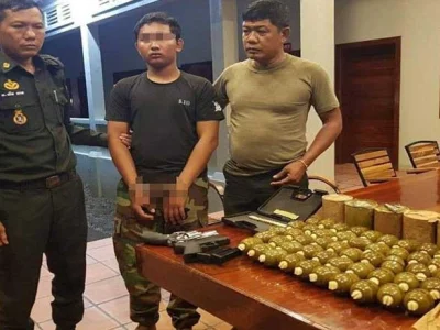 走私大量军火到泰国未果，2名柬埔寨前士兵和1名女子被判刑！