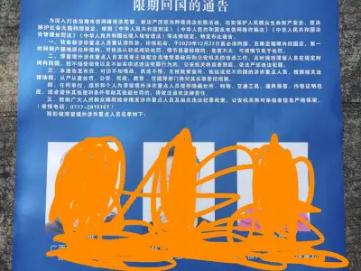 群友求助：我有一个朋友，上这个期限回国的通告了