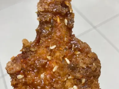曝光 东北米线 炸鸡排上面有牙印子