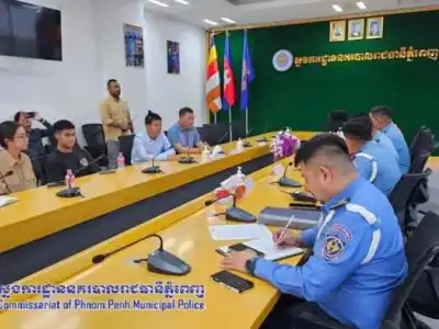 肇事司机前来自首，金边警察局局长尊那林亲自出面审问
