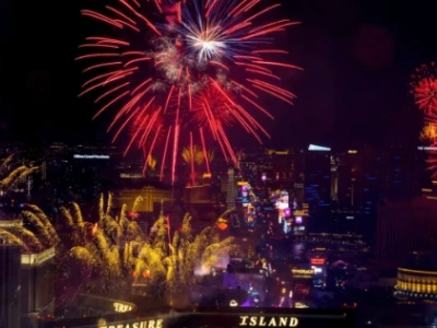 维加斯跨年夜 烟火、音乐会和派对相伴