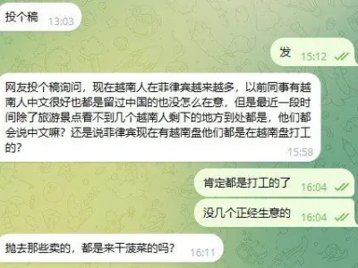 现在越南人在菲越来越多，抛去那些卖的，都是来干菠菜的吗？