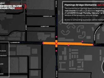 F1 火烈鸟路临时桥将拆除 道路封闭10天