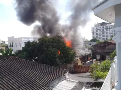 万象西萨塔纳民房起火，幸控制及时无人伤亡