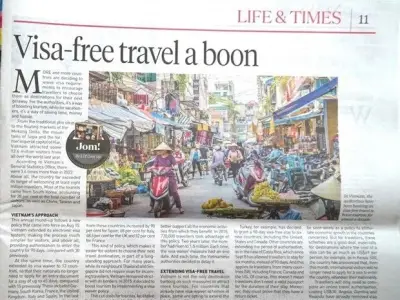 大马媒体：盛赞越南旅游签证免签政策的吸引力