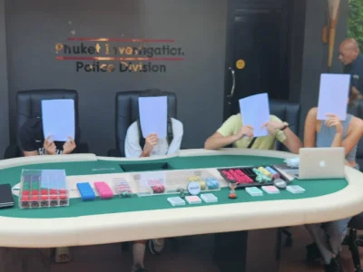 普吉岛警察突袭赌博窝点，5名外国人因在泰非法赌博被捕！