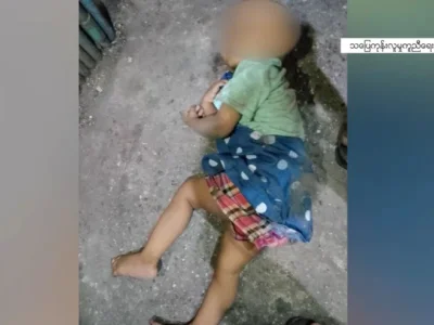 仰光一幼童被遗弃