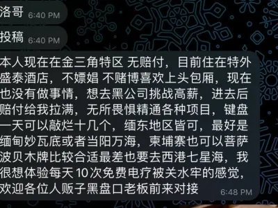 网友投稿：本人想去黑公司挑战高薪