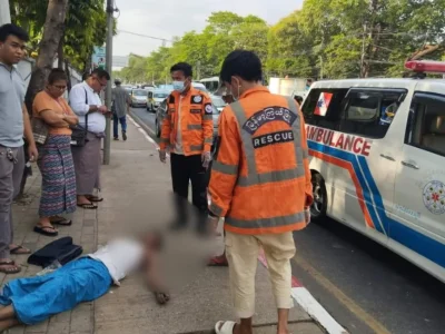 缅甸仰光一名男性晕倒死亡