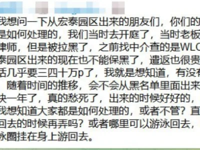 网友求助：我想问一下从宏泰园区出来的朋友们