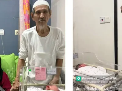 相差38岁！大马“老夫少妻”苦等十年终于生娃！80岁老翁首次当爸爸
