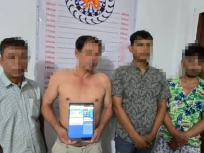 金边一网赌窝点被端，4人被捕！