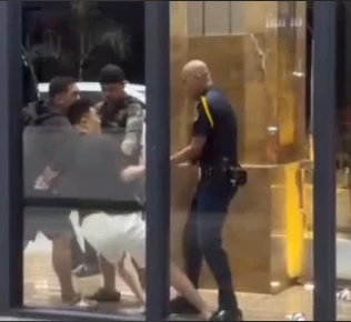 网友投稿：海景花园一期门口中国男子被按头