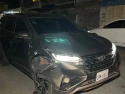 金边中国男子酒驾撞车 逃逸失败被抓