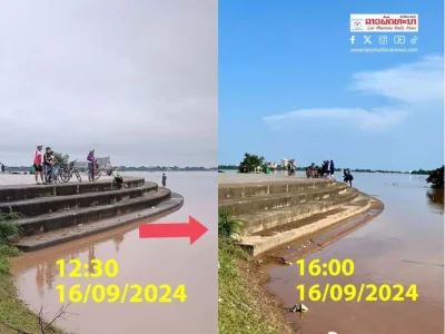 -90cm！万象湄公河水位快速下降