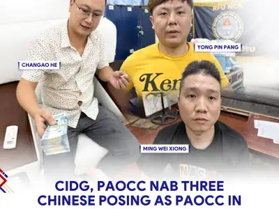 三名中国人冒充总统反有组织犯罪委员会人员敲诈千万比索被捕