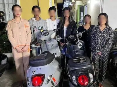 柬埔寨一伙精神小妹聚众斗殴被捕！