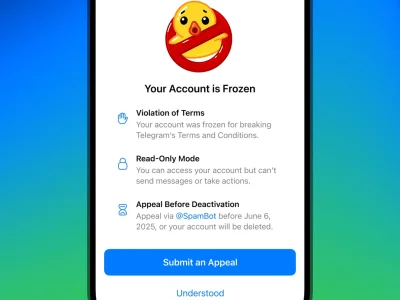 Telegram Blog 被冻结账户现可申诉解封