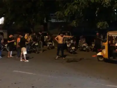 金边：疑吸毒过量，一中籍男子举止异常，街头吵闹
