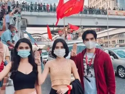 越来越多的缅甸女演员加入“非暴力不合作”运动