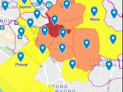 禁止进出！老挝万象的疫情红区、黄区在哪里？分布图来了！