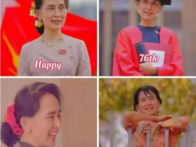 今天是昂山素季76岁的生日，有的网民为她唱歌，有的号召大家在头发上插花表支持