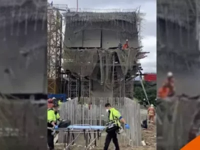 中国台湾省一处工地发生倒塌事故，泰国籍工人1死1伤