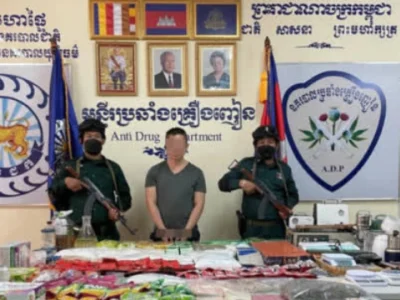 涉嫌贩毒超45公斤，金边一名中国人被捕