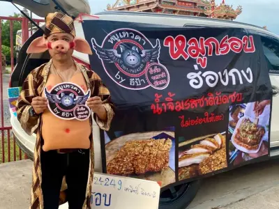 泰国一理发师化身“猪八戒”卖脆皮猪肉，生意火爆...