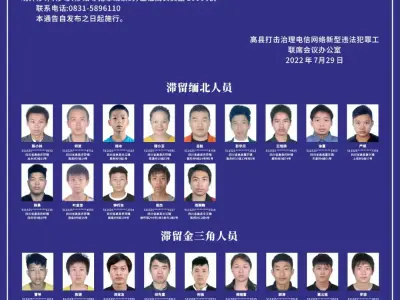 高县关于对下落不明和拒不回国的缅北、金三角、阿联酋、柬埔寨滞留人员开展联合惩戒工作的通告