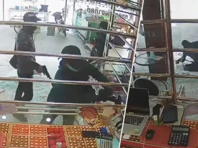 泰国4歹徒持枪抢劫金店，店主为保命射杀1人，网友大喊：防卫过当！！