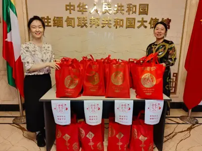 中国驻缅甸使馆开展温暖迎春“春节包”发放活动