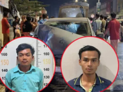 金边出租车遭抢劫，2名男子被捕！