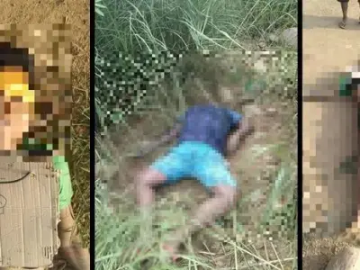 缅甸帕敢，两人被打死后抛尸路边，一人脖子上还挂着“牌子”