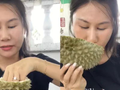中国籍网红模仿大马人吃榴莲：喝榴莲壳洗手水，大马网民：看傻眼了！不要教坏人！