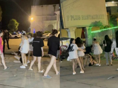 越南站街女为抢客源在街头大打出手！撕头发脱裙子，场面太火爆！
