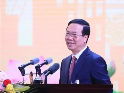越南国家主席武文赏出席胡伯伯访问老街65周年纪念活动