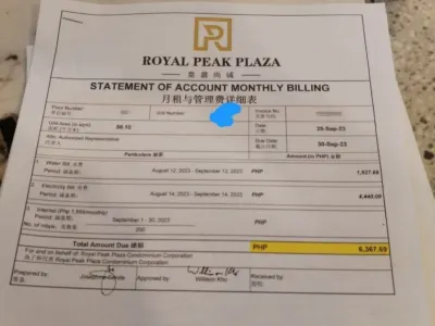 网友投稿：华庭中心物业 一月水费2000p