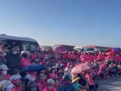 越南中企遭遇大罢工，6000工人参与要涨工资，公司合理拒绝，工会很尴尬，带现场视频