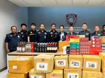 宋卡警方查获大量走私名牌烟酒